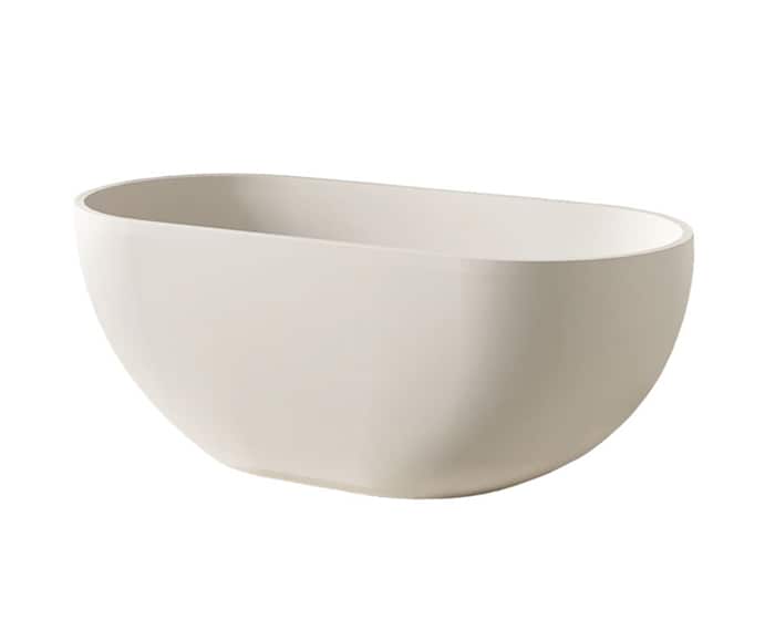 A freestanding bathtub