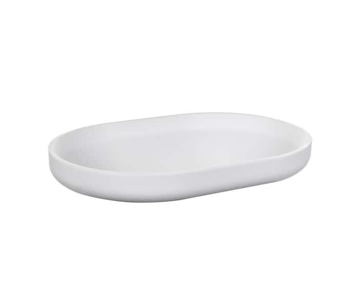 An oval-shaped, semi inset basin