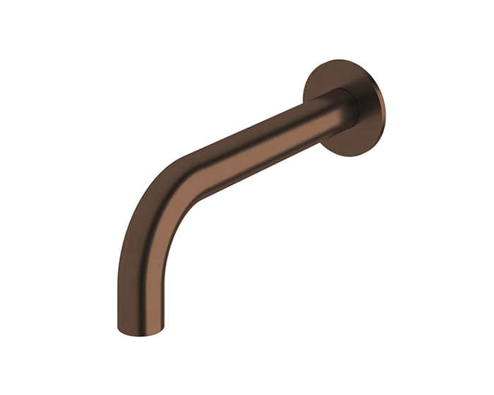 A brushed bronze basin outlet