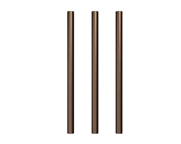 Three vertical towel rails in brushed bronze