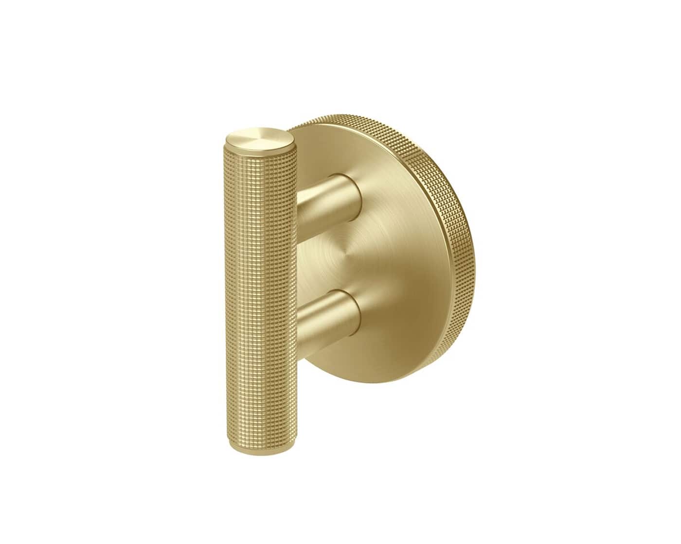 A brushed gold robe hook