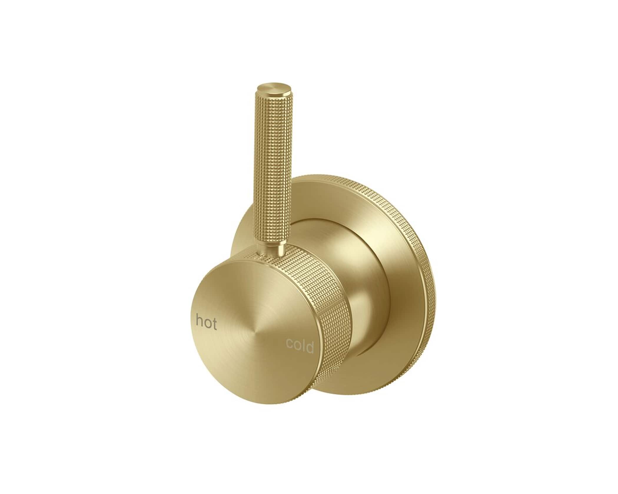 A brushed gold shower mixer