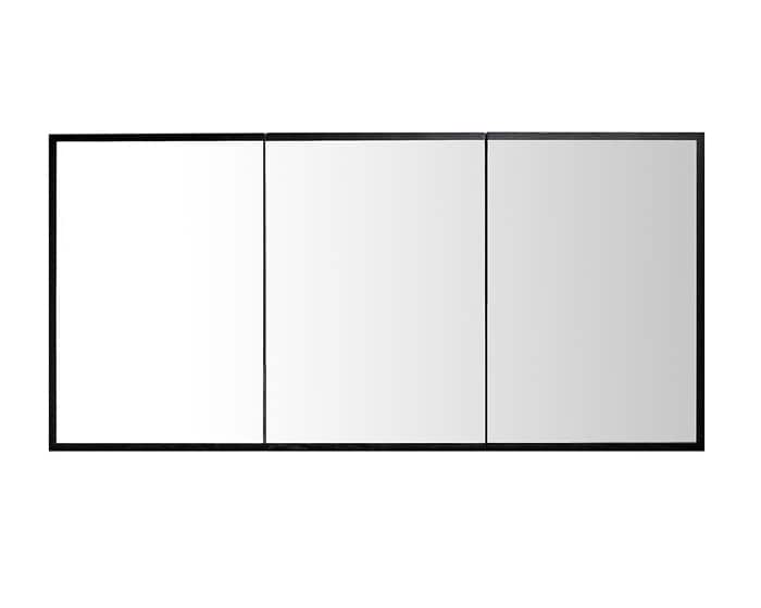 A three-door, mirrored shaving cabinet